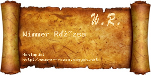Wimmer Rózsa névjegykártya