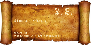 Wimmer Rózsa névjegykártya