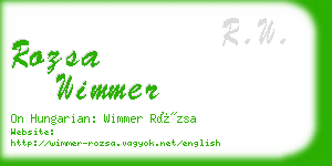 rozsa wimmer business card